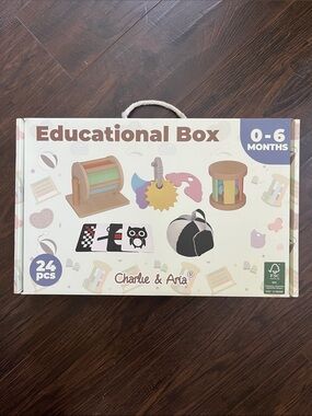 NWT - Montessori Inspired Charlie & Aria Infant Toys Educational Box 0-6 months